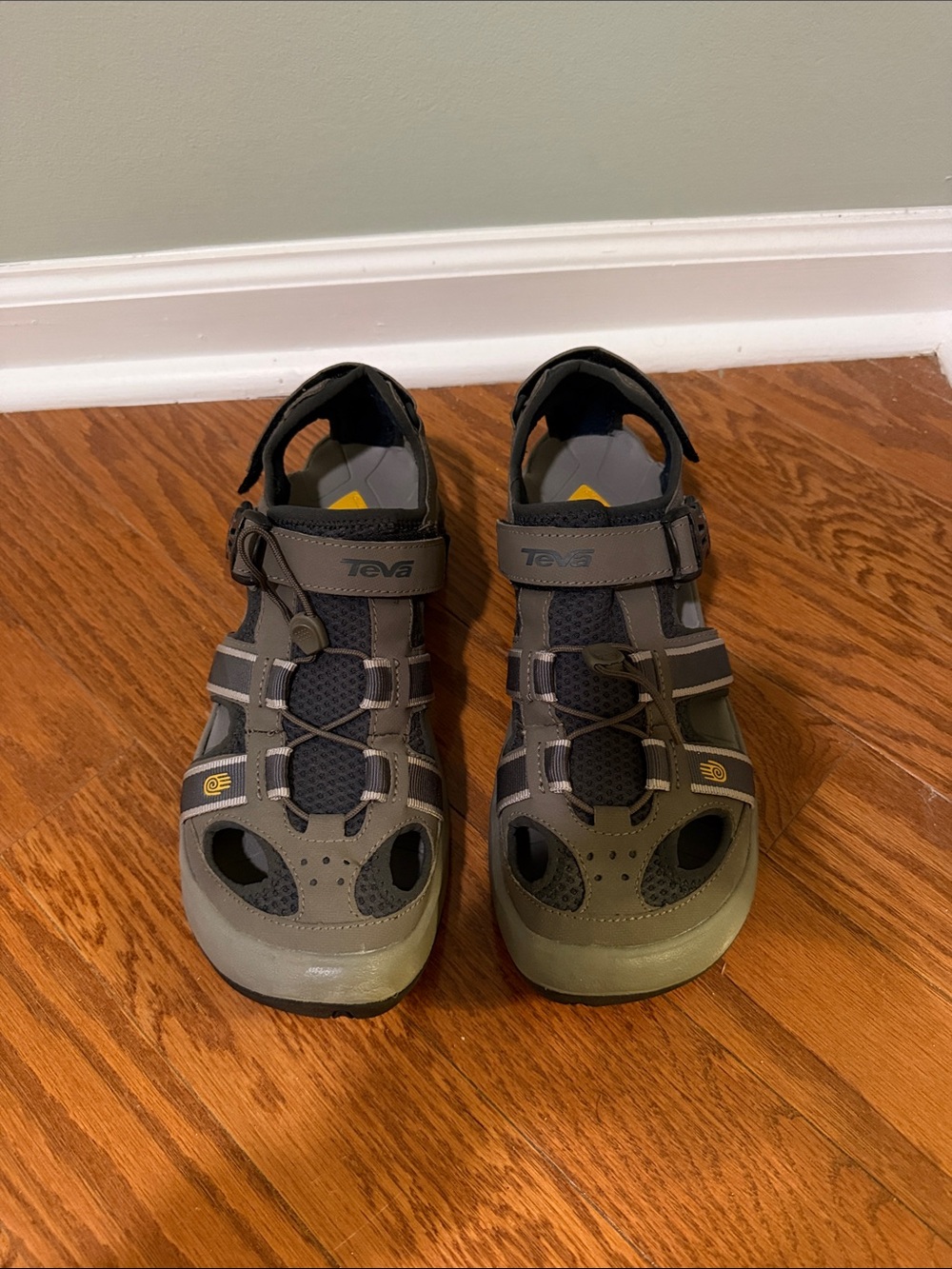 Teva Men's Olive and Gray Closed-Toe Outdoor Sandals